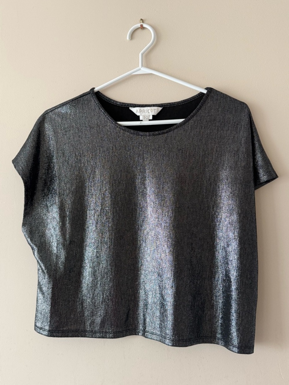 APRICOT Metallic Charcoal Short Sleeve Tee